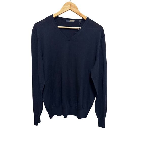 Murano Men’s Black 100% Merino Wool Sweater Size Large New With Tags - Picture 1 of 6